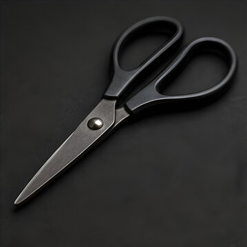 Matte Black Steel Scissors Craft Tool Dark Surface