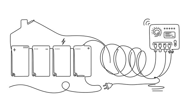 Home electrical system diagram white background.