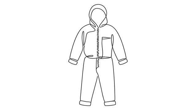 Hooded jacket and pants set on white background.