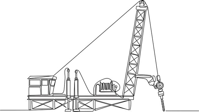 Industrial crane on platform white background.