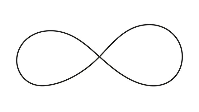 Infinity symbol icon on white background.