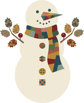 colorful Christmas snowman