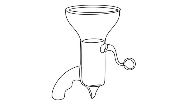 Laboratory glass funnel with tube white background.