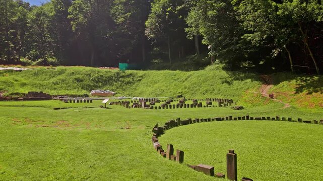 Aerial View of Great Circular Sanctuary at Sarmizegetusa Regia
