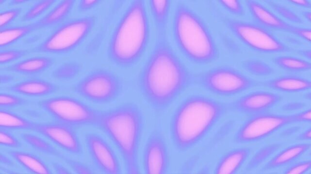 Cellular pattern of pink oval spots creates a vibrant distorted mesh texture.
