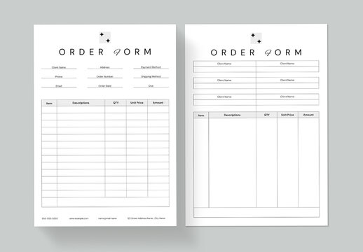 Order Form Layout 
