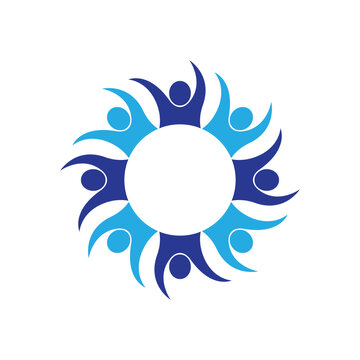 Abstract People Circle Logo Icon