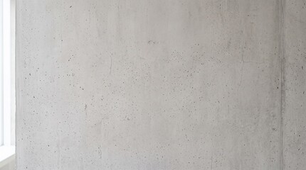 Naklejka premium Light gray concrete wall texture, modern architectural background, industrial interior design, minimalist rough surface, natural daylight, construction material closeup, urban aesthetic