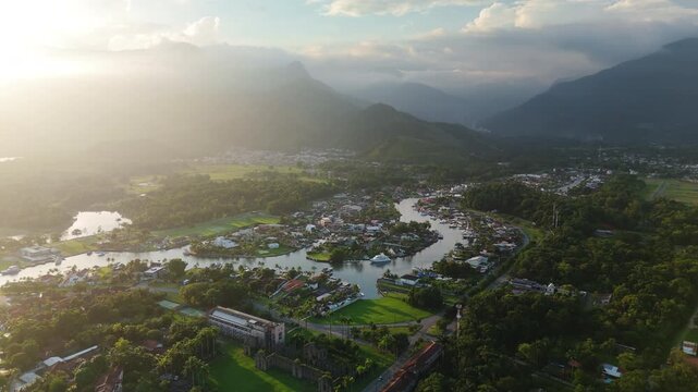 Aerial view of the Marina Bracuhy near the town of Angra dos Reis in Brazil