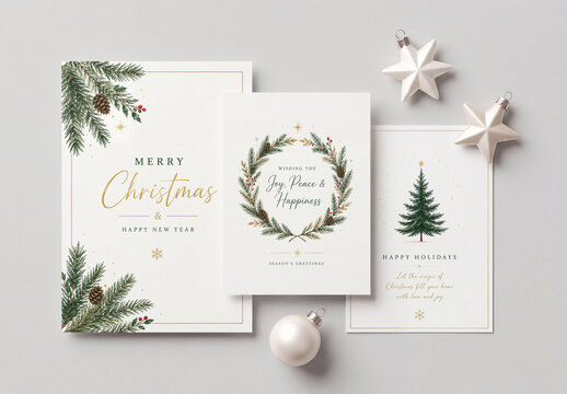 Christmas Greeting Card Mockup Set