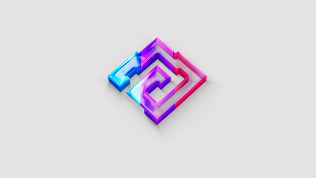 Colorful Glass 3D Logo Reveal