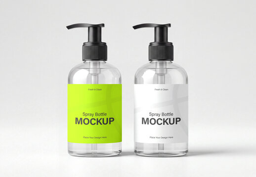 Pump Spray Bottle Mockup