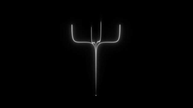 Glowing neon four leaves plant icon isolated on black background.neon shape line animation. flickering neon. HD Video motion graphic animation.
