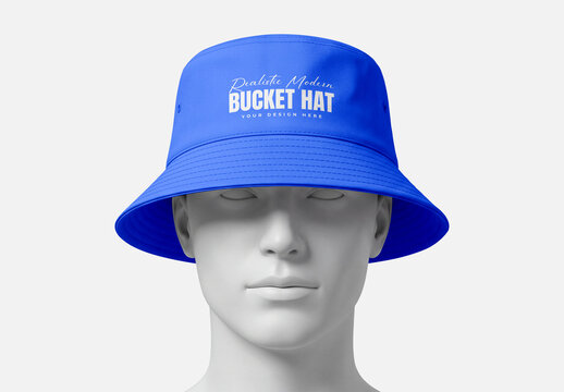 Blue Bucket Hat Mockup