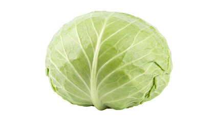 Fototapeta premium Raw healthy organic green cabbage vegetable isolated with transparent background