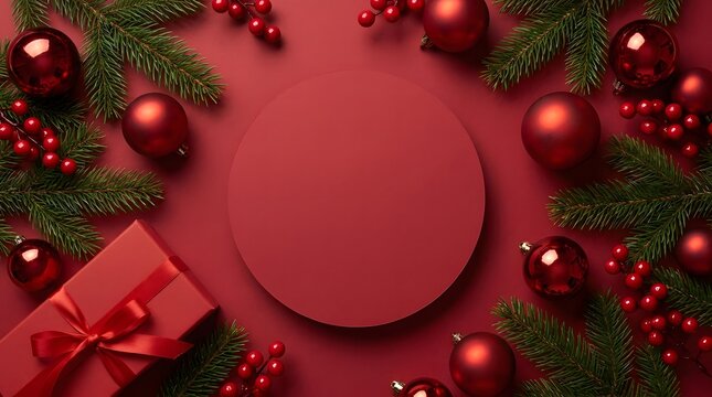 A vibrant and festive christmas scene featuring ornaments gifts and lush greenery for a joyful holiday atmosphere