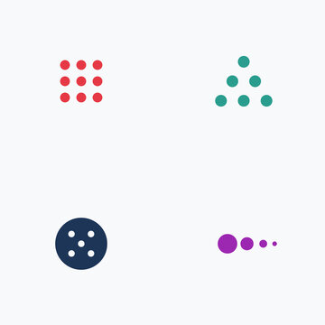 Abstract geometric dot matrix logo set for professional corporate branding identity and modern digital design