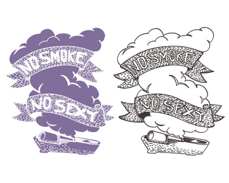 No Smoke No Sexy Vintage Doodle Typography vector Illustration