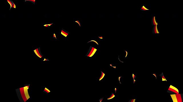 Germany flag confetti falling on transparent background