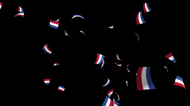 Netherlands flag confetti falling on transparent background
