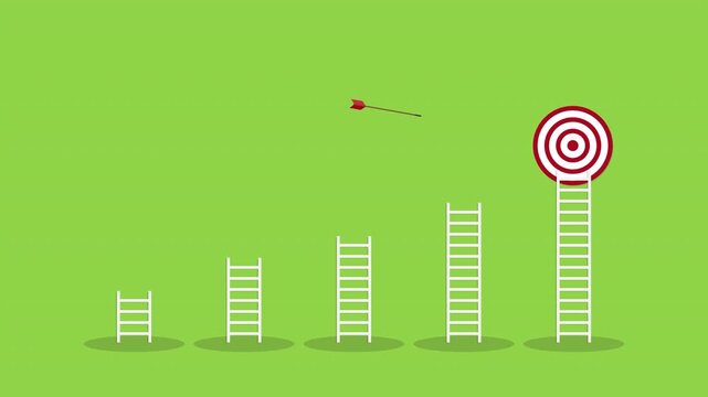 Golden Trophy Winner Reaching the Top of Competition Animation