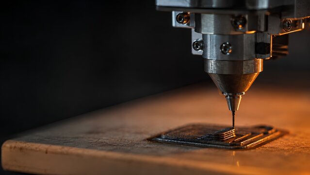 Industrial CNC Laser Cutting Head Processing Metal Plate in Factory