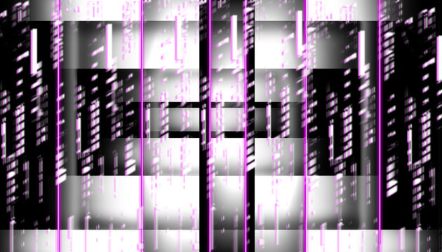 Fond abstrait code binaire lignes n&eacute;on roses effet glitch cyber