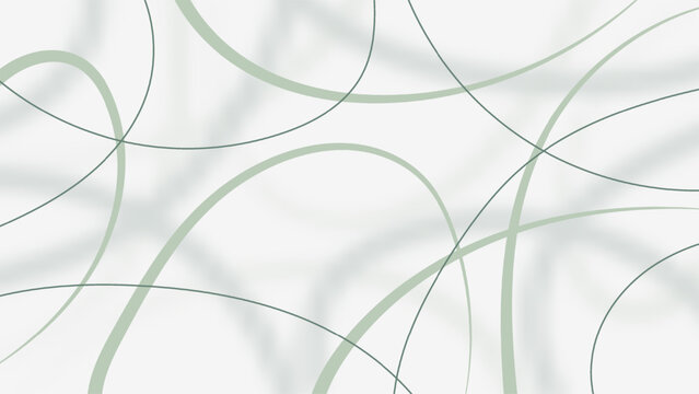 Minimalist abstract background  with smooth sage green vector lines overlapping on a clean white canvas to provide depth and modern aesthetic style, creative graphic design projects