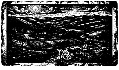 Obraz premium Mountain Range Vintage Woodcut Engraving Vector Illustration