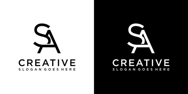 SA or AS initial letter logo design vector concept