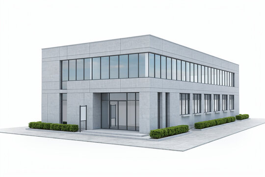 Modern small office building with glass windows
