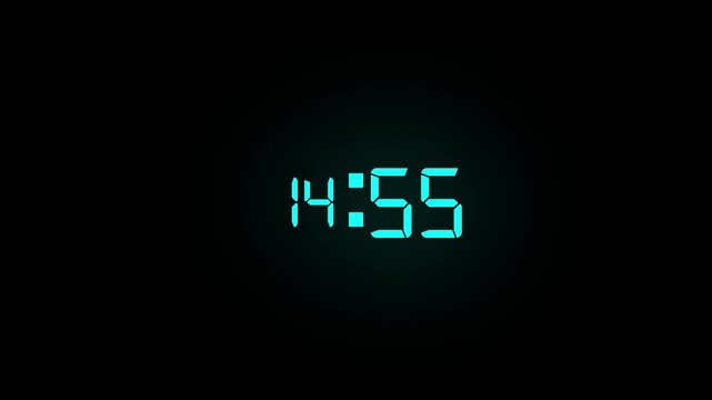 Minimalist digital clock display h158 on dark background for corporate presentations and motion