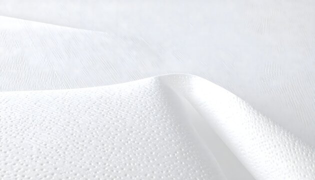 Primer plano de tejido blanco con textura fina y pliegues suaves sobre fondo claro en composici&oacute;n minimalista