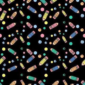 seamless background with pencills