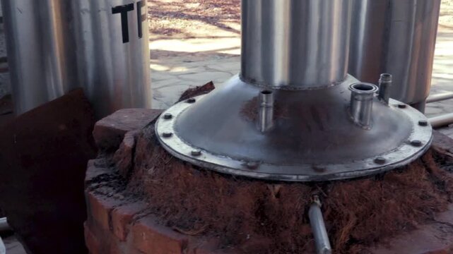 Industrial equipment in tequila distillery in Tequila Jalisco Mexico