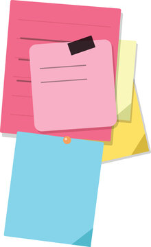 Pink folder with sticky note silhouette design