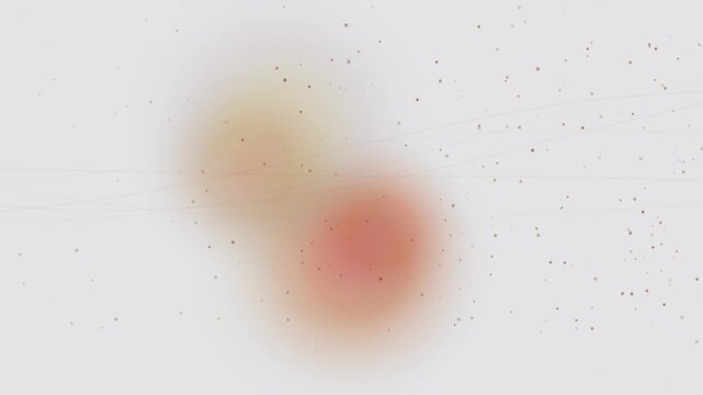 Abstract soft focus composition features blurred circular patches of warm gold and muted red hues scattered across a textured, neutral off-white surface, evoking a sense of calm and minimalism.
