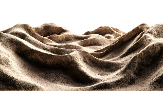 Sand dune formation in natural wind erosion landscape