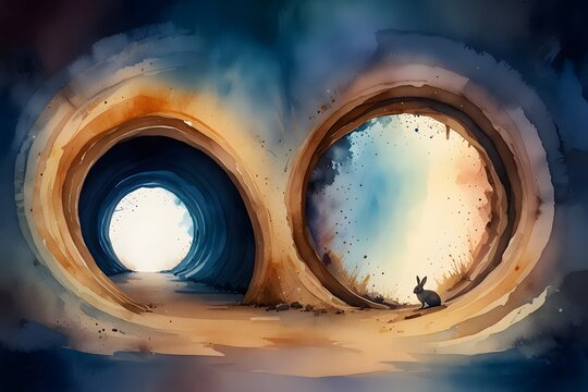 Abstract tunnel lighting and perspective shots