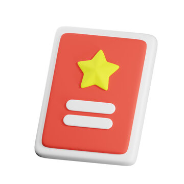 3D Red Star Shape Card Design