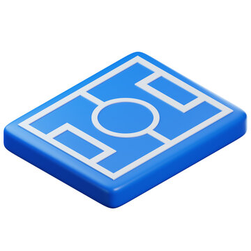 3D Blue Sports Field Illustration