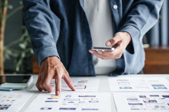 UX UI applications designer working for smart phone interface