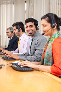 Portrait of a call center agent