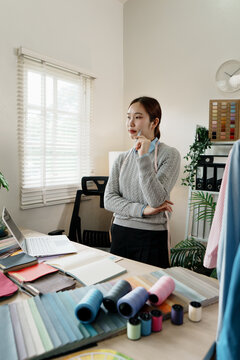 Atelier or tailor making cloth at a studio room, Fashion designer