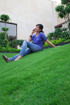 Woman talking on a mobile phone