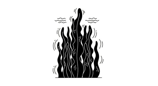 Black flame graphic illustration design element.