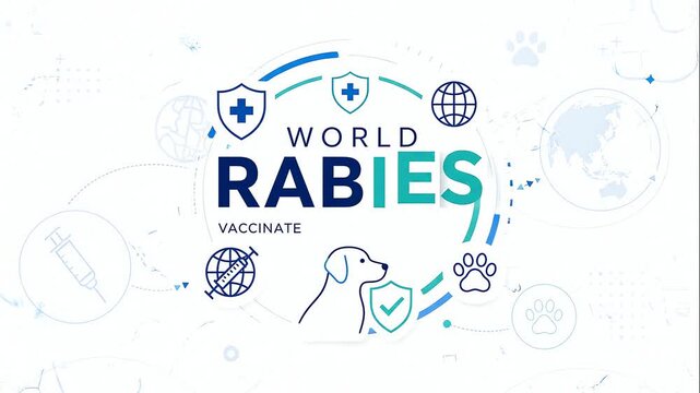 World Rabies Day awareness campaign promoting vaccination for humans and animals against the deadly zoonotic disease