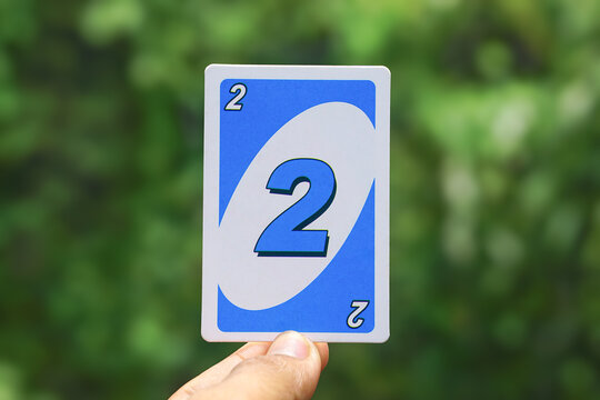 Blue Number Two UNO Card