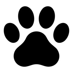 Black dog paw print icon isolated © Sufia