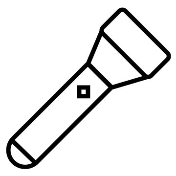 Black flashlight icon with simple design and button detail